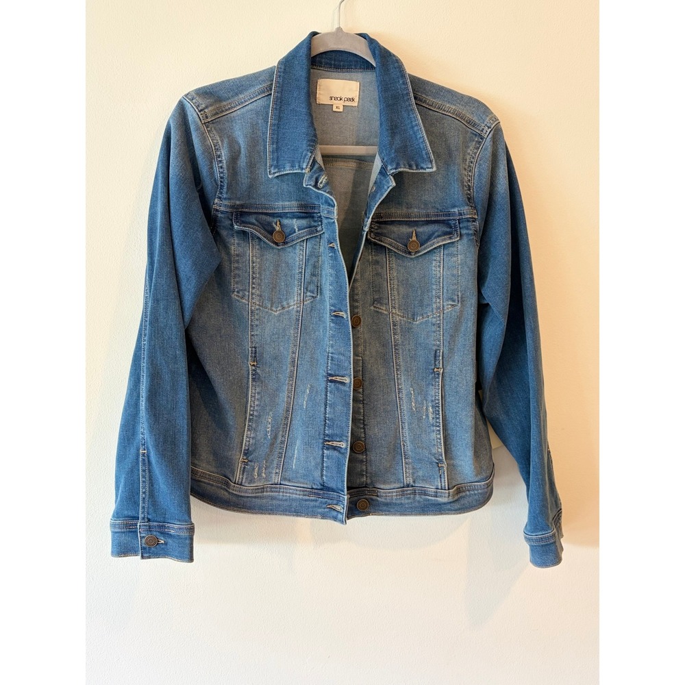 Sneak Peek Womens Distressed Denim Jacket Medium Blue XL J3638M-DLA202758